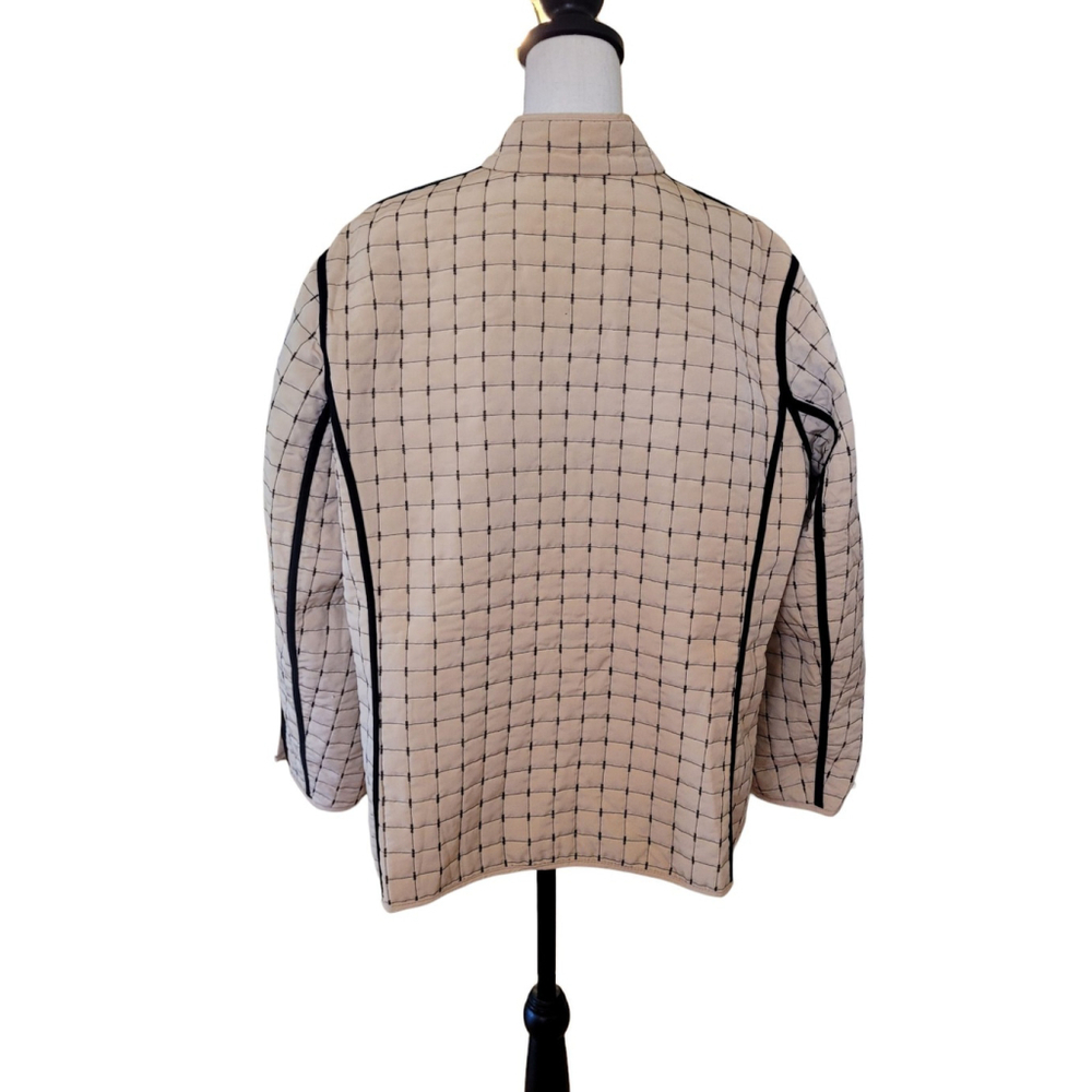 NWT Susan Graver black & tan Reversible Teflon Fabric Fall Jacket Qvc Size 1X - Picture 9 of 13